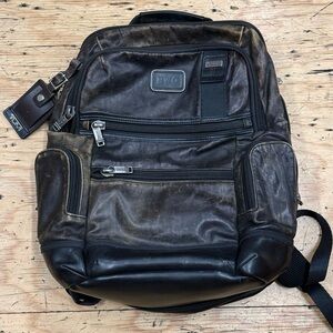 Tumi Alpha Bravo Knox leather backpack